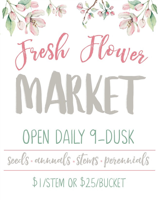 Fresh Flower Market free spring printable.