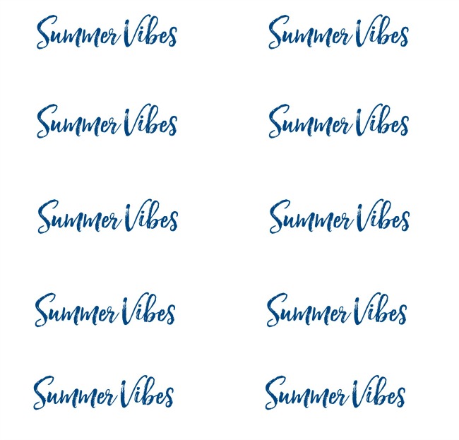 Summer Vibes free printable tags for summer entertaining, parties, or tablescapes.
