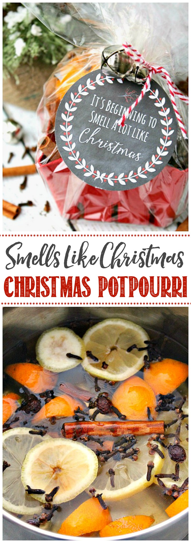 Christmas potpourri packaged up for a Christmas gift idea.