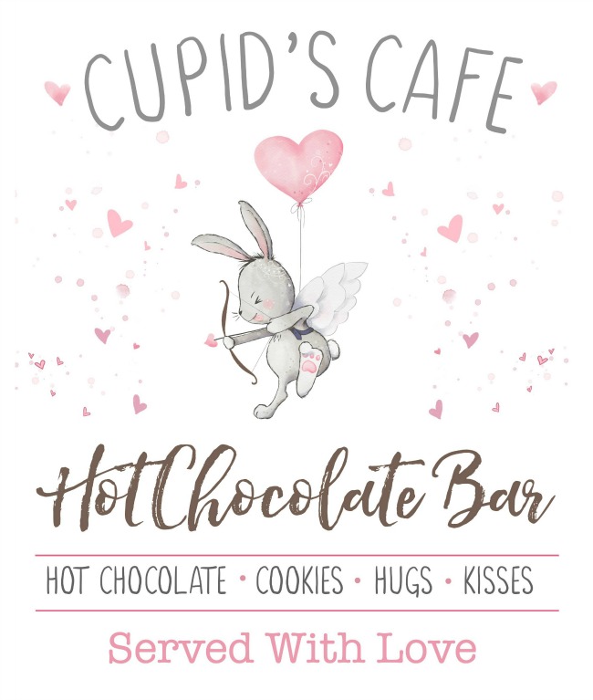 Cupid's Cafe free Valentine's Day printable.