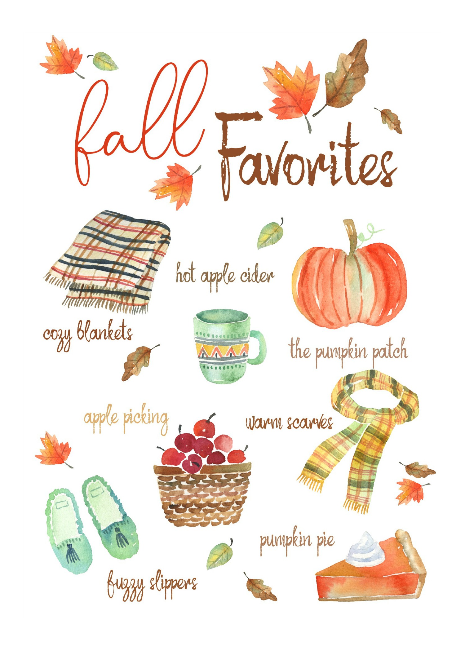 Fall Favorites free fall printable.