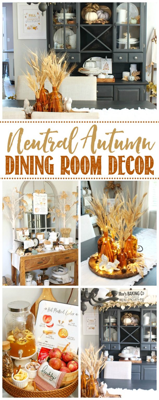 Neutral Fall Dining Room Decor - Clean and Scentsible