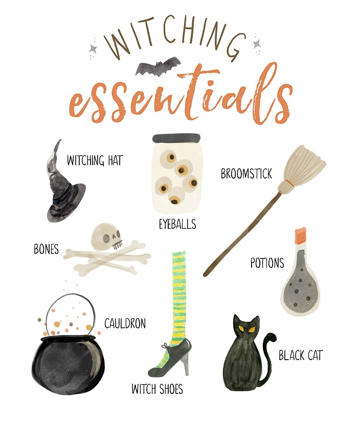Witching Essentials free Halloween printables.