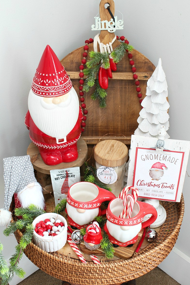 Cute Christmas gnome display.