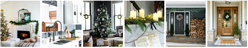 Collage of Christmas decor ideas.