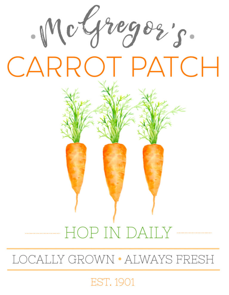 Mr McGregor s Carrot Patch Free Easter Printable And Vignette Clean 