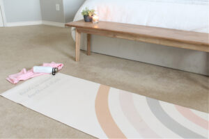 "Breathe in calmness, breathe out stress" DIY custom yoga mat.