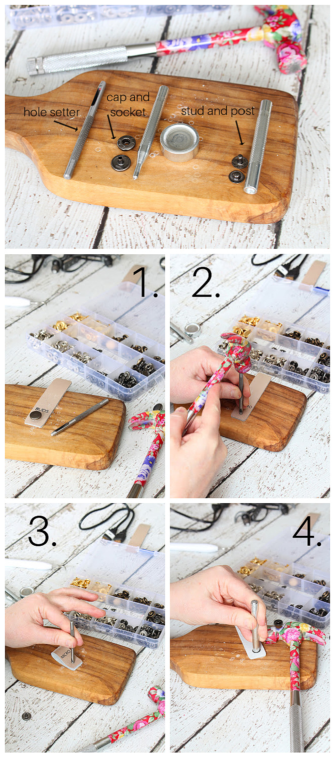 Step by step plans to add snap fasteners.