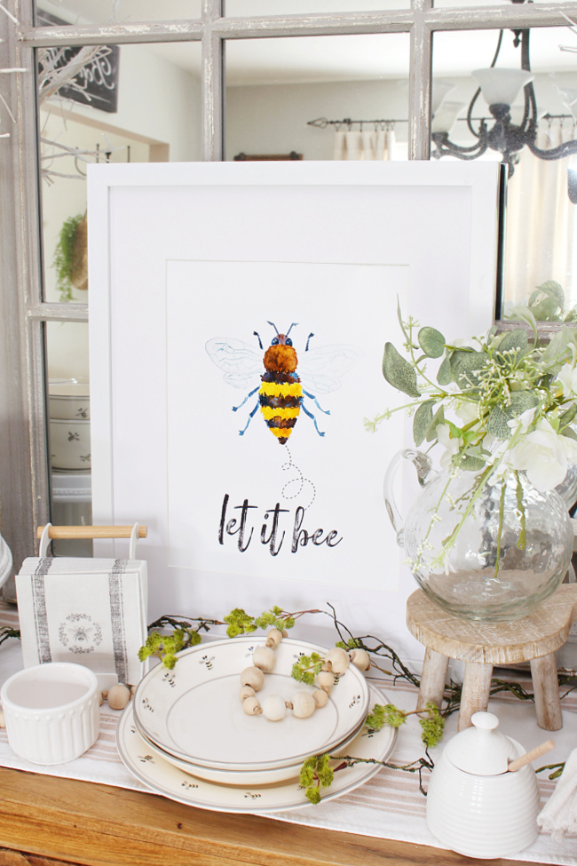 Let it Bee free bee decor printable.