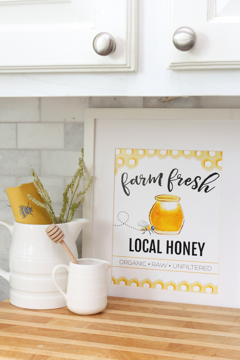Farm Fresh Local Honey printable in a white frame.