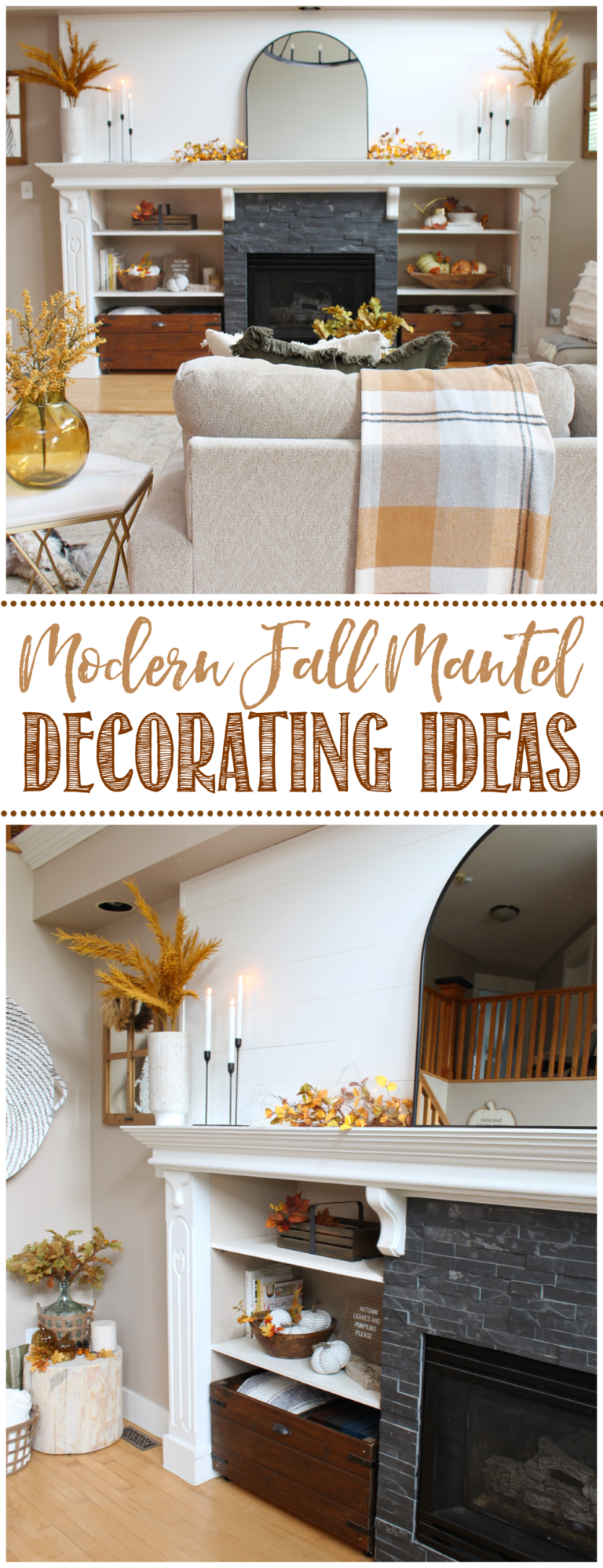 Modern Fall Mantel Decorating Ideas Clean and Scentsible