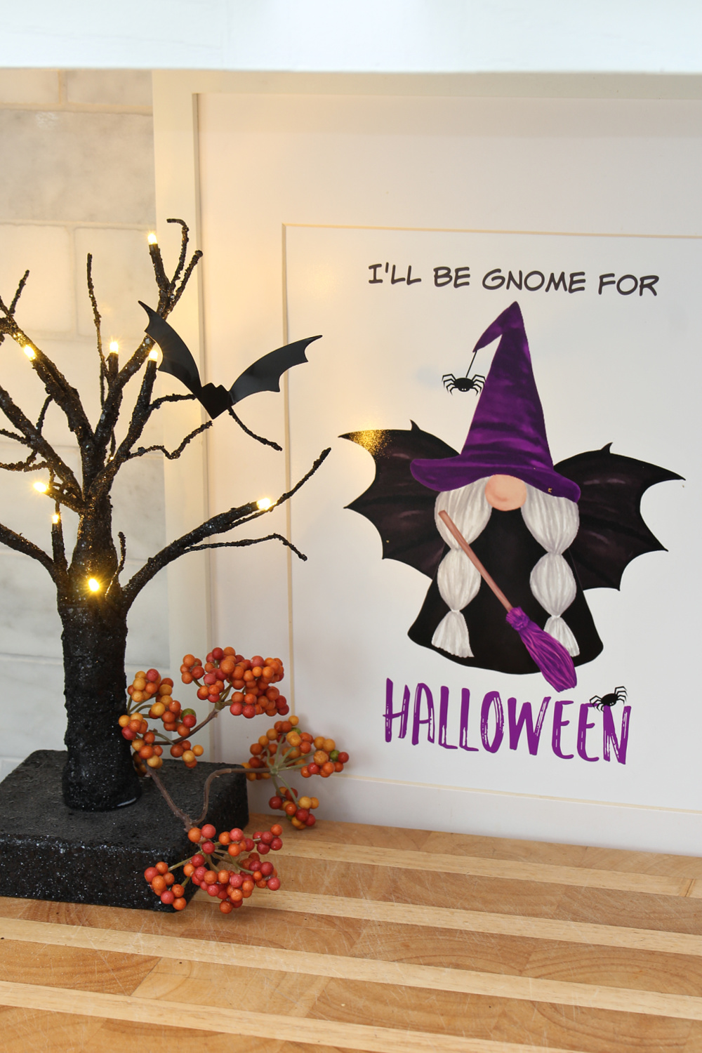I'll Be Gnome for Halloween free Halloween gnome printable.