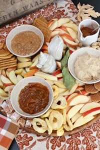 Delicious apple snack board charcuterie.