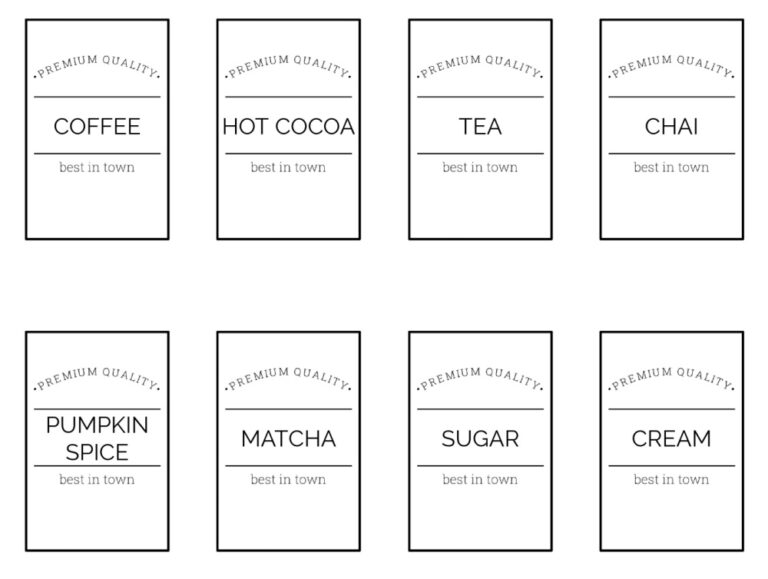 Free Printable Coffee Bar Labels - Clean and Scentsible