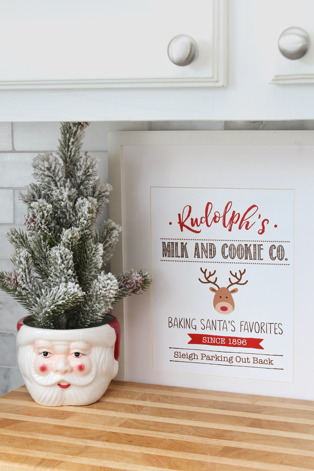 Rudolph Milk and Cookie Co. free Christmas printable.
