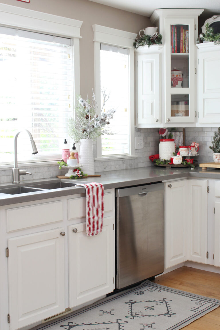 Festive Red and White Christmas Kitchen Decor Ideas - Clean and Scentsible