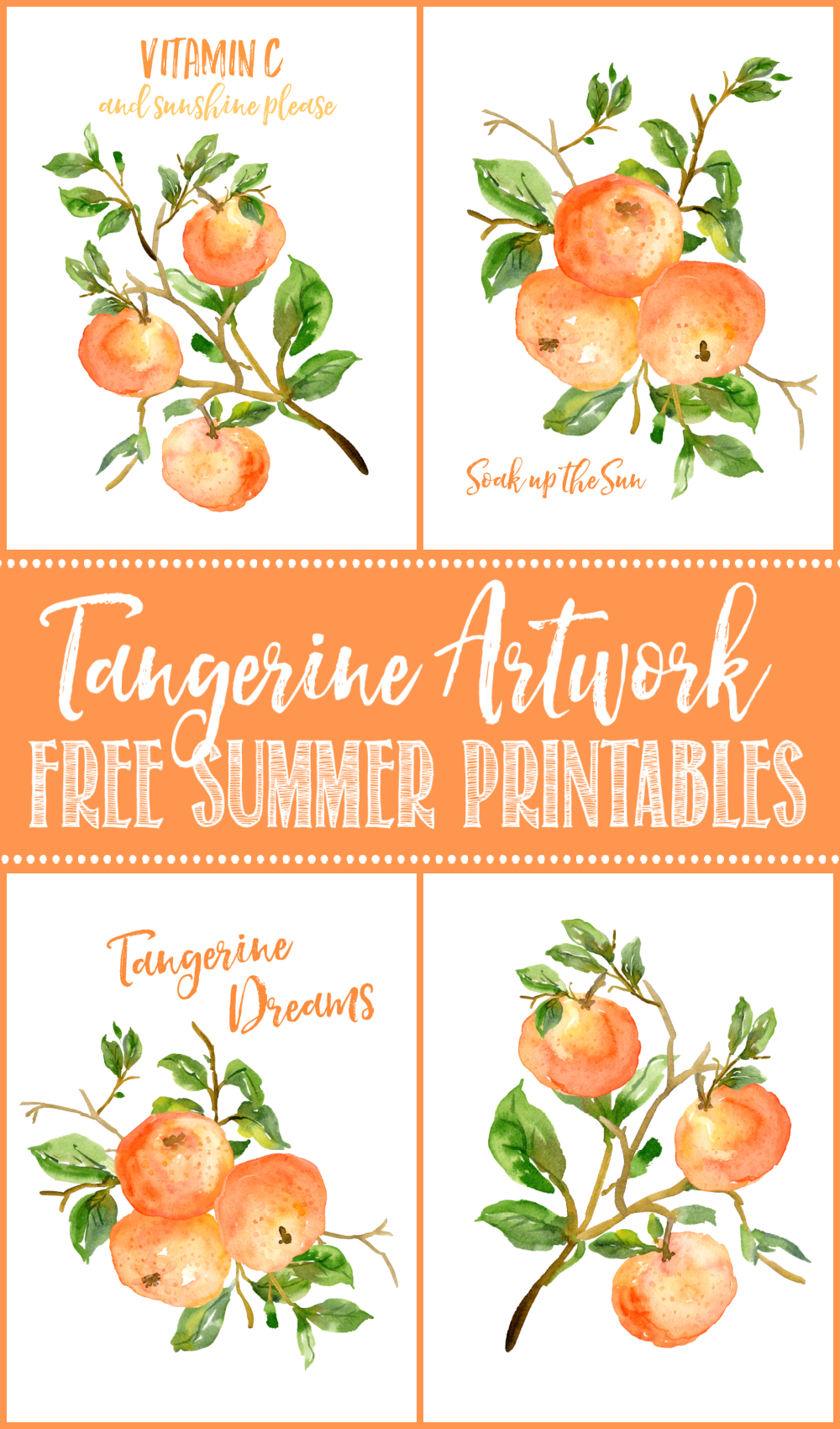 Collection of free printable tangerine art.