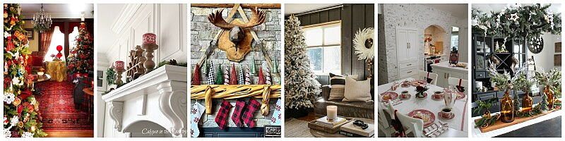 Collage of Christmas home tours.