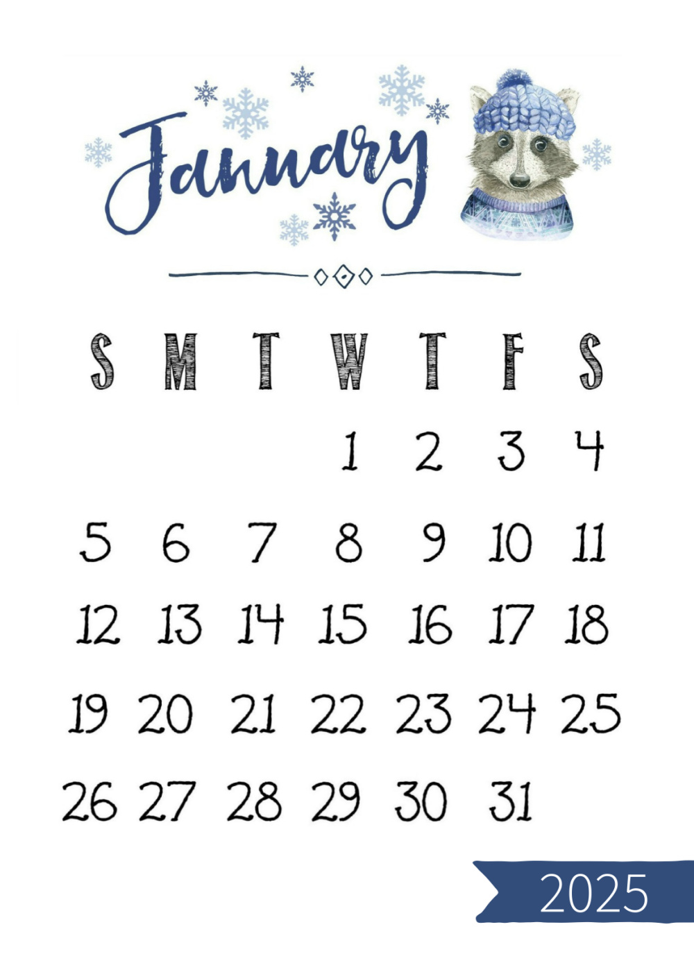 2025 Calendar Printable - Clean and Scentsible
